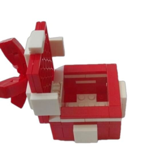Building Bricks Jewelry Gift Present Box, Red & White - Picture 2 of 7